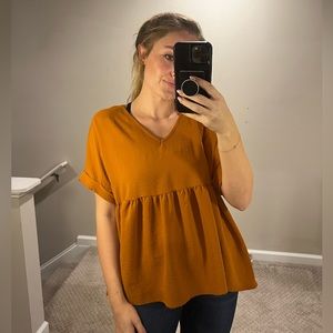 Orange babydoll top